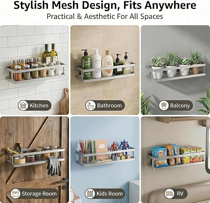 PUSDON Metal Wall Hanging Basket 2 Packs DIY Suitable for Multiple Scenes - Large Silver Grey Guardrail Suit