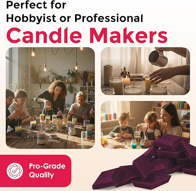 Fuchsia Candle Dye - Made in The USA - Premium Colorants - Highly Concentrated - Popular Colors for Paraffin or Soy Wax - Great for Professionals or Hobbyist - 25 Dye Chips