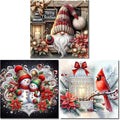 3 Pack Christmas Diamond Painting Kits for Adults-Gnomes Diamond Art Kits for Adults Beginner,Snowman Cardinal DIY Full Drill Diamond Dots Paintings ,5D Gem Art and Crafts Home Wall Decor 12x12 In