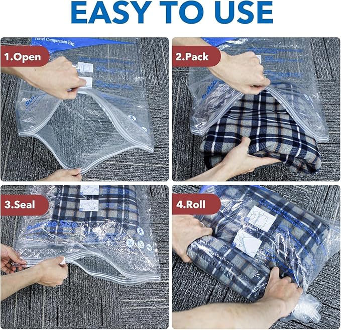 36 Pack Vacuum seal bags for clothing With Coldless Pump,Vacuum Storage Bags, Space Saver Sealer Bags, Pillows, Comforters, Blankets, Bedding,Travel,