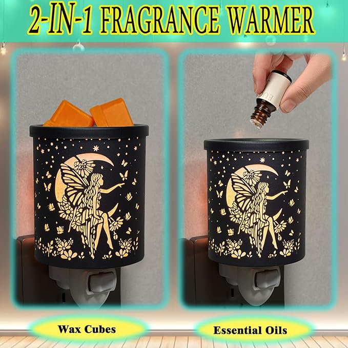 Plug in Wax Warmer Candle Wax Warmer for Scented Wax melt Warmer Electric Wax Burner Fragrance Oil Candle Warmer Office Bedroom Gift & Home Decor(Flower Fairy)