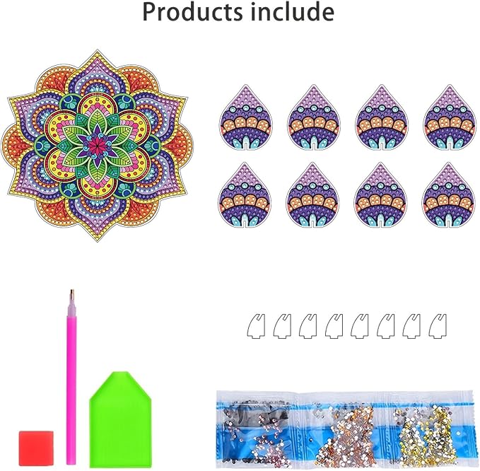 5D DIY Diamond Art Painting PVC Flower Candle Holders Tealight/Tea Light/Votive Candle Holder, for Table Centerpiece Home Décor Party Wedding Dinning-Flower-4