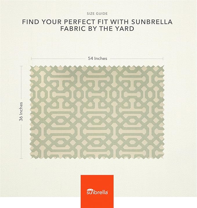 Sunbrella Outdoor Fabric by The Yard | Fretwork Mist (Geometric) | Official Sunbrella Seller | Indoor or Outdoor Upholstery Fabric for Chairs, Cushions, Drapery, Pillows, Furniture