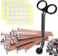 BELMAKS 151PCS Candle Making Set Wooden Wicks with Metal Base, Smokeless, Includes Wick Trimmer and Stickers