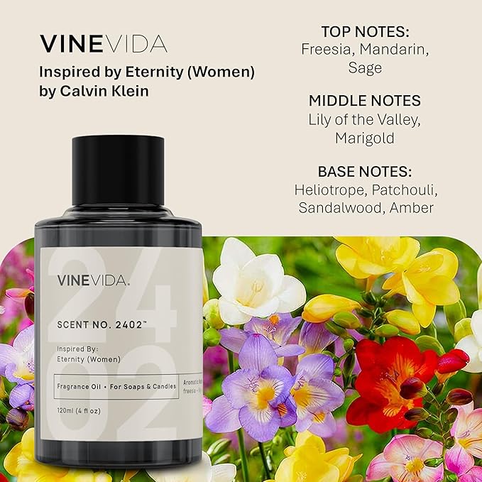 VINEVIDA [32oz] Eternity (Women) Fragrance Oil for Candle Making - Natural Candle Oil Scents - Soap Making Essential Oil - Made in USA