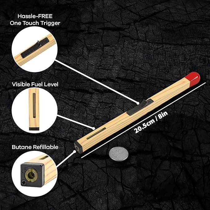 Match Stick Shaped Multipurpose Butane Lighter (3 Pack) (3)