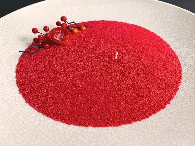 DRMAISON Pearled Candle Wax Sand DIY Kit - 17.6 oz, Bright Red, Non-Toxic&Smoke-Free, Refillable with 30 Wicks, Long-Lasting Flame, Highly Customizable for Wedding, Party&Holiday Decor