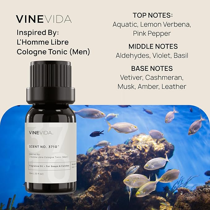 VINEVIDA [0.33 Oz] Inspired by: La Nuit de L'Homme Frozen (Men); Fragrance Oil for Candle Making and Soap Making - Premium Candle Scents for Soy Candles