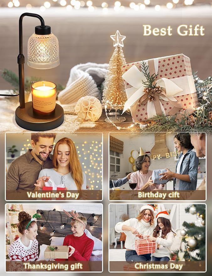 Candle Warmer Lamp with Timer Dimmable, Adjustable Lamp Candle Warmer, Birthday Gifts for Women Mom, Wax Warmer Lamp for Scented Jar, House Warming Gifts New Home Decor