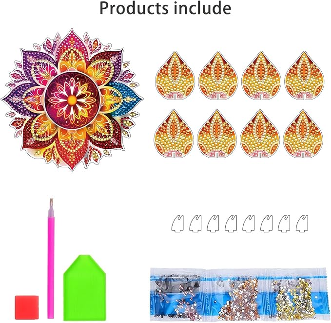 5D DIY Diamond Art Painting PVC Flower Candle Holders Tealight/Tea Light/Votive Candle Holder, for Table Centerpiece Home Décor Party Wedding Dinning-Flower-8