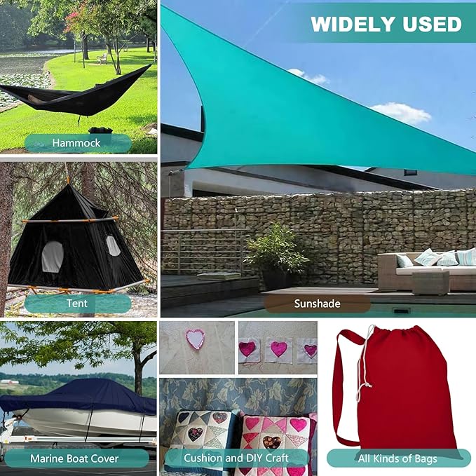 1200D Thicken Waterproof Canvas Fabric by The Yard 58" W Water-Resistant Polyester Fabric Heavy Duty Outdoor Upholstery Material for Chair Patio Cushion Furniture Cover Sewing DIY, 3 Yards Teal