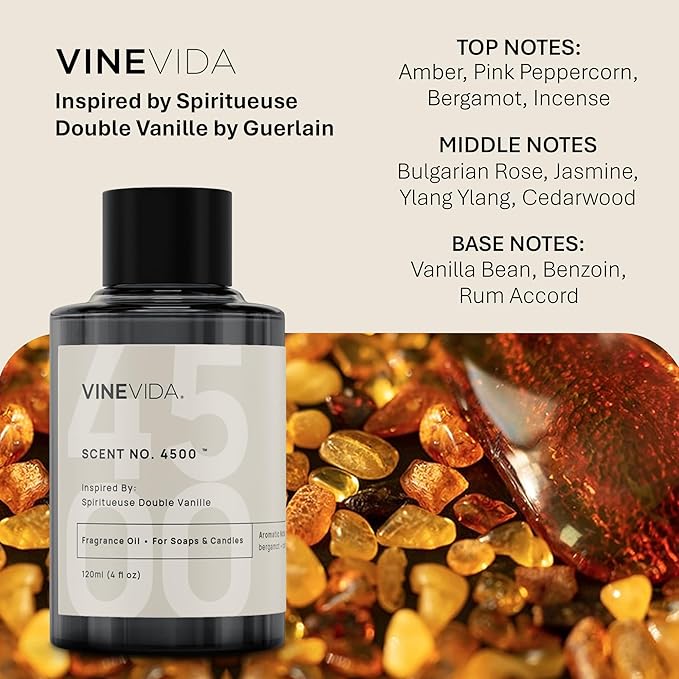 VINEVIDA [10mL] Spiritueuse Double Vanille Fragrance Oil for Candle Making - Natural Candle Oil Scents - Soap Making Essential Oil - Made in USA