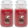 Yankee Candle Sparkling Cinnamon Scented, Classic 22oz Large Jar Single Wick Candle, Over 110 Hours of Burn Time (Pack of 2)