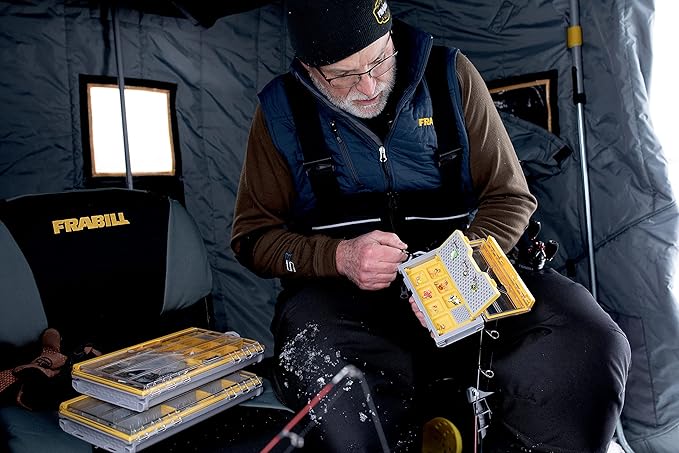 Plano Edge Micro Fly Storage Box, Gray and Yellow, Waterproof and Rust-Resistant Customizable Fishing Tackle Organization