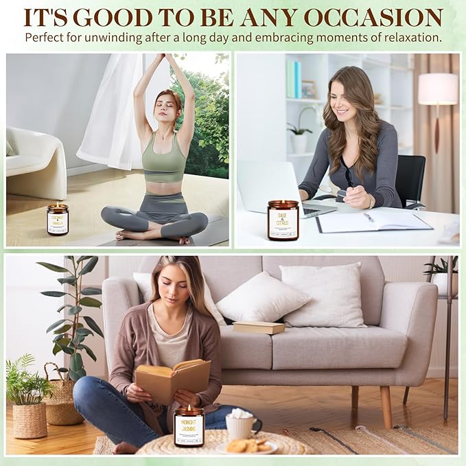 Candles for Home Scented - 42oz Soy Wax Candles Non Toxic, Spring Scented Candles with Lavender, Coconut, Jasmine, Sage, Lilac Blossoms, Sweet Pea - Candle Gift Set for Women, Galentines & Birthday
