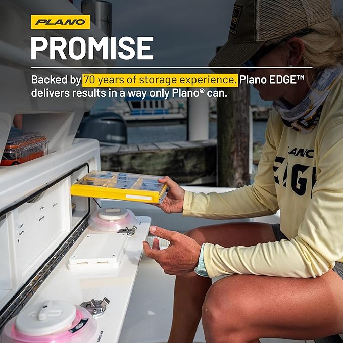 Plano EDGE Flex 3600 Tackle Storage, Includes 38 Flex Dividers, Gray and Yellow, Customizable Waterproof Tackle Box Organization, Rustrictor Rust-Resistant Technology