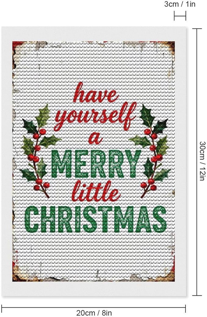AIVKIEJK Diamond Painting Kits for Adults - Merry Christmas Santa Painting DIY 5D Full Drill Diamond Dots Paintings with Diamonds Gem Art and Crafts Home Decor 8"x12"