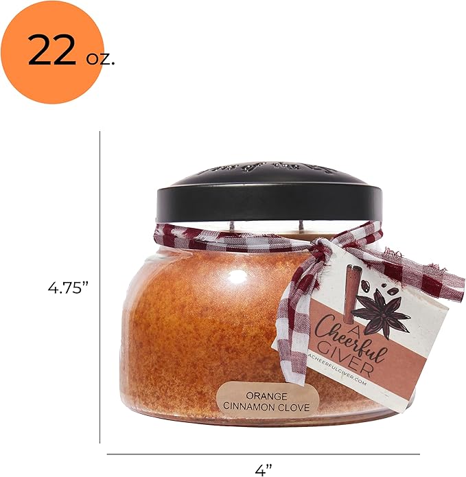 A Cheerful Giver - JM97 Orange Cinnamon Clove 22 oz. Mama Jar Candle, 22oz