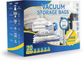 20 Pack Vacuum Storage Bags (4 Jumbo/4 Large/4 Medium/4 Small/4 Roll M) Space Saver Bags, Vacuum Seal Bags with Hand Pump for Comforters, Blankets, Bedding, Pillows and Clothes