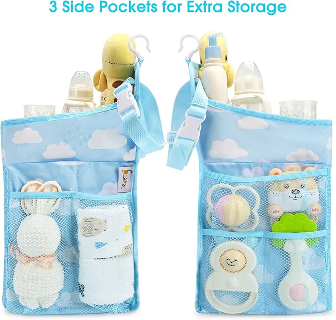 Maliton Hanging Diaper Organizer - Diaper Stacker for Changing Table, Crib, Playard or Wall & Nursery Organization Baby Shower Gifts for Newborn