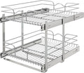 Rev-A-Shelf 2-Tier Kitchen Cabinet Pullout Shelf and Drawer Organizer Slide Out Pantry Storage Basket in Multiple Sizes, 18 x 22 In, 5WB2-1822CR-1