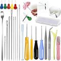24PCS Candle Making Supplies with Plastic Storage Box Big Eye Long Wick Needle for Candles &Silicone Mold,Punch Needle with Hook Eye,Candle Tool Kit for Beginner,Wicks Placing Tube,Stirring Spoon