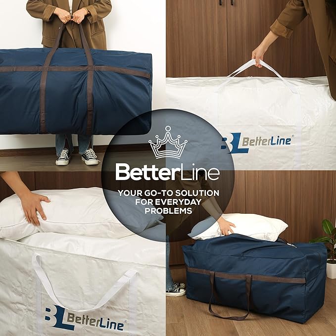 Extra Large Storage Bag - Heavy Duty 45x22x16 Inches Huge Tote Duffel with Max Load of 100 lbs. (45kg) - Tear-resistant & Water-resistant Polypropylene Woven Cloth, With Zippers