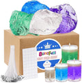 Blingfun Gel Wax for Candle Making with 4 pcs Jelly Wax,50pcs Candle Wicks & 50pcs Stickers Candle Wax for Candle Making,Handcraft Scented Candles Supplies