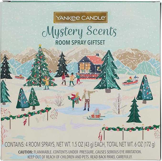 Yankee Candle Room Spray Mystery Box – 4 Pack Assorted Scents – Long Lasting Home & Car Air Freshener, Odor Eliminator, Room Deodorizer, 1.5 oz Each (4 Sprays Total)