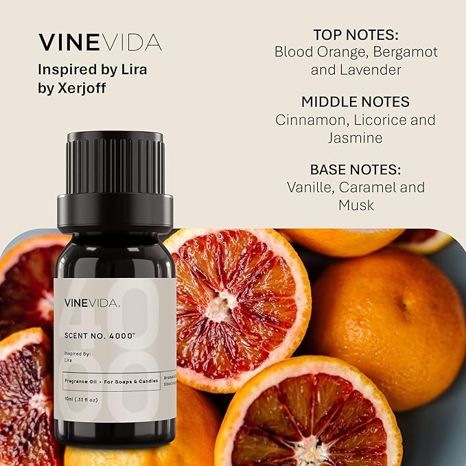 VINEVIDA [10mL] Lira Fragrance Oil for Candle Making - Natural Candle Oil Scents - Soap Making Essential Oil - Made in USA
