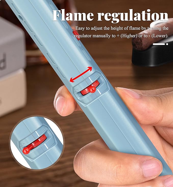 4 Pack of Torch Lighter, Windproof & Adjustable Jet Flame, with Visible Window & Safety Lock, Long Butane Gas Refillable Lighters for Candle, Grill, Camping (NO Gas)