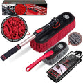 Car Duster Exterior Scratch Free, Extendable Handle, Detail Brush Kit for Vehicles, Wax Cotton Fabric, Waterless Wash Treatments，Car Care Equipment，Gifts for Men Women