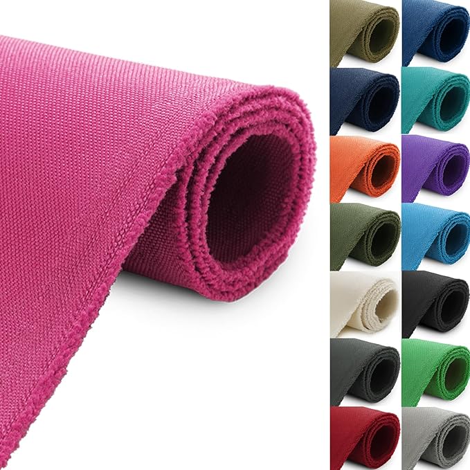 Thickened Waterproof Canvas Fabric by The Yard, 1200D 58" W Outdoor Upholstery Material Heavy Duty Fabric Water Resistant Sewing Material for Chair Patio Cushion Purse Bag, 6 Yard Hot Pink