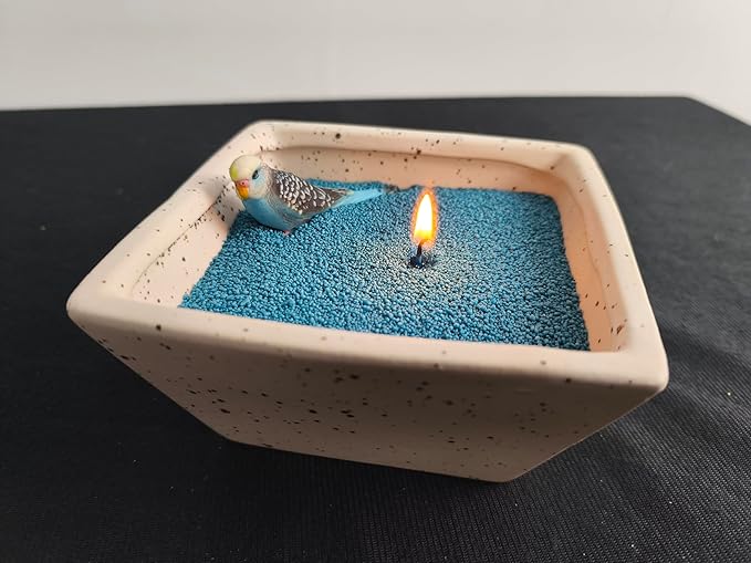 DRMAISON Pearled Candle Wax Sand DIY Kit - 35.3 oz, Peacock Blue, Non-Toxic&Smoke-Free, Refillable with 60 Wicks, Long-Lasting Flame, Highly Customizable for Wedding, Party&Holiday Decor