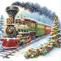 Christmas Train 5D Special Shape Diamond Art Kits for Beginners, Christmas Winter Theme Diamonds Painting Kits for Adults,DIY Crystal Rhinestones Diamond Paintings for Home Wall Decor 12×12Inch