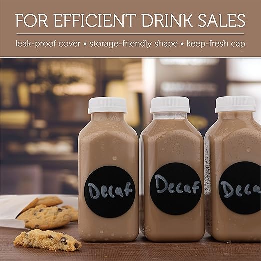 Disposable Juice Container with Caps, 12 Oz Reusable, Clear & Empty Smoothie Bottle For Grab & Go Drink & Juicing Journey, 160 Pcs BPA-Free Plastic Water Bottles, Handy, Leak-Proof Beverage Containers