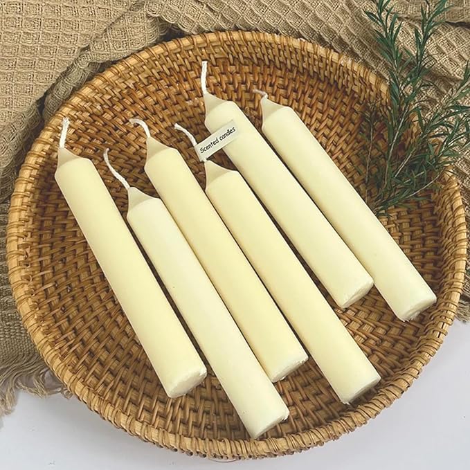 6 Holes Long Cylinder Silicone Candle Molds, Pillar Candle Making Mold Long Cylinder Scented Candle Mold for Wax Candle Handmade Craft Making