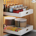 2 Pack Pull Out Cabinet Organizer Adhesive, 12" Wide,16.9" Deep Heavy Duty Slide Out Drawers for Face Frame or Frameless Cabinets, Roll Out Cabinet Organizer for Kitchen Organizer, Bathroom,Pantry