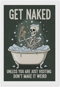 KIVJMSIDJA Skull —Get Naked Unless You are Just Visiting Diamond Painting Kits for Adults,Diamond Art Kits for Beginners 5D Round Diamond 8"x12"