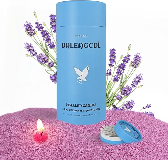 Pearled Candles with 30 Wicks -18 Oz YUKCAXDLS Lavender Field Reverie Scented DIY Pearleds Wax Refillable for Making Lasts up to 100+ Hours of Steady Burn Smokeless - Purple