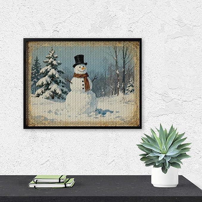 AIVKIEJK Diamond Painting Kits for Adults - Christmas Snowman Painting DIY 5D Full Drill Diamond Dots Paintings with Diamonds Gem Art and Crafts Home Decor 12"x16"