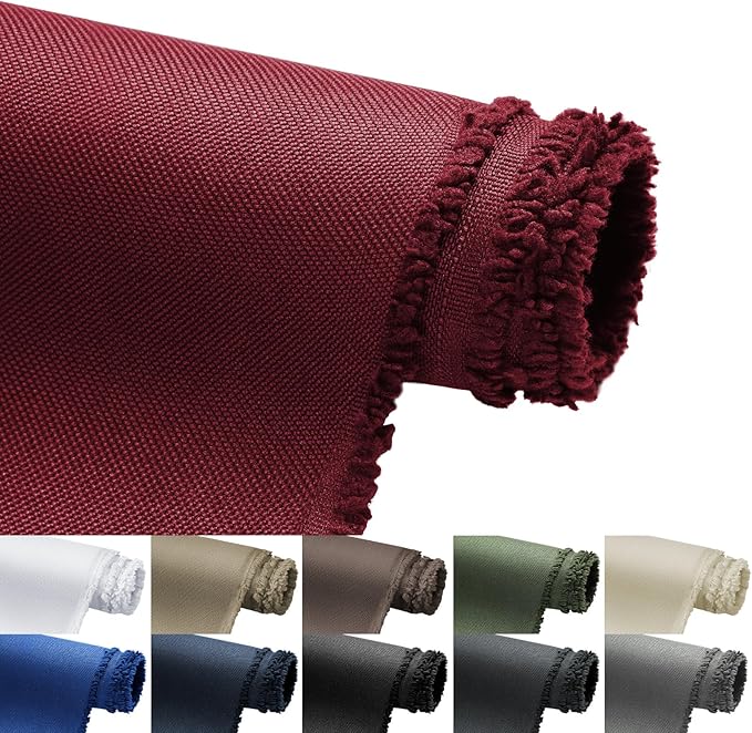Waterproof Marine Canvas Fabric by The Yard 58"W 600D PVC Backing Water-Resistant Polyester Fabric Upholstery Material for Outdoor Indoor Marine Awning Tent Boat Furniture Cover DIY, 8 Yards Wine Red