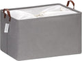 Hinwo 70L Extra Large Storage Bins, Closet Organizers and Storage, Foldable Clothes Storage Baskets with Handles, Containers for Clothing, Blanket, Comforters, Toys, Bedding (Gray)