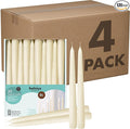 BOLSIUS Ivory Taper Candles - Bulk Case of 4 Packs = Total 120 Candles - 8 Hours - Premium European Quality - Consistent Smokeless Flame - Unscented Dripless Candlesticks