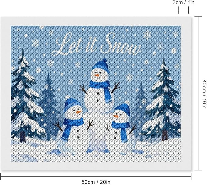 AIVKIEJK Diamond Painting Kits for Adults - Merry Christmas Snowman Winter Painting DIY 5D Full Drill Diamond Dots Paintings with Diamonds Gem Art and Crafts Home Decor 16"x20"