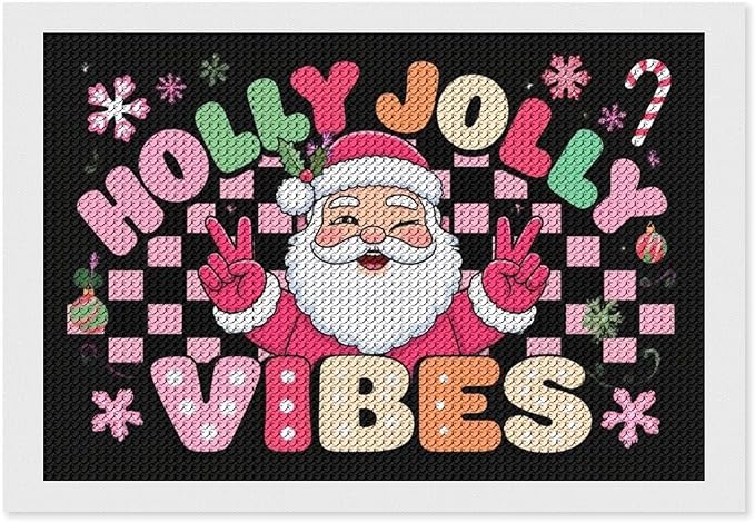AIVKIEJK Diamond Painting Kits for Adults - Cute Santa Claus Christmas Vibes Xmas Painting DIY 5D Full Drill Diamond Dots Paintings with Diamonds Gem Art and Crafts Home Decor 8"x12"