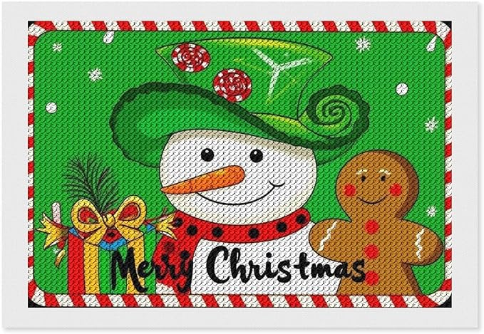 AIVKIEJK Diamond Painting Kits for Adults - Christmas Snowman Gingerbread and Candy Painting DIY 5D Full Drill Diamond Dots Paintings with Diamonds Gem Art and Crafts Home Decor 8"x12"