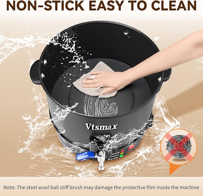 Vtsmax 12Lbs Wax Melter for Candle Making Pot with Temp Control and No-Clog Pour Spout, Easy to Use & Clean for Candle, Soap, Home & Commercial Use