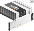 RAPTUROUS Adjustable Deep Drawer Divider – 6" Tall, Expandable 13-22", 8-Pack, Non-Slip Drawer Dividers for Clothes, Dresser, Kitchen & Office Organization (White)