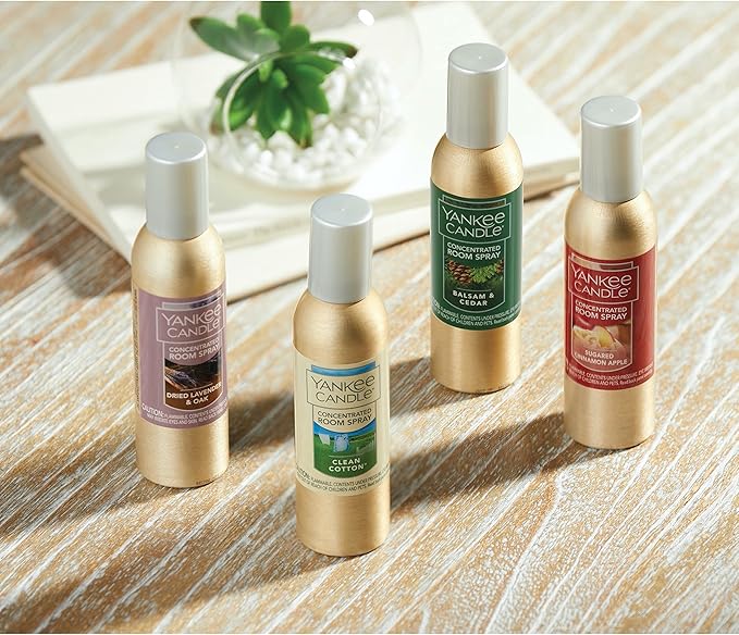 Yankee Candle Concentrated Air Freshener Room Spray, Odor Eliminator for Home, Bathroom, Clean Cotton, 1.5 Oz (Pack of 3)